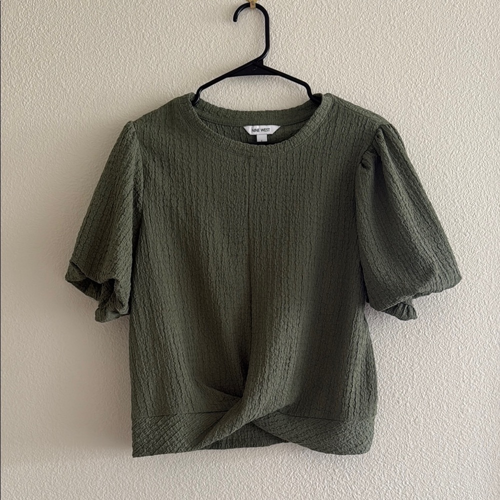 Olive Green Textured Women's Top